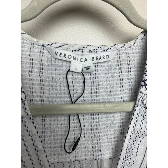 Veronica Beard Cox Smocked Flounce Coverup Mini Dress Sz. L - Picture 6 of 11